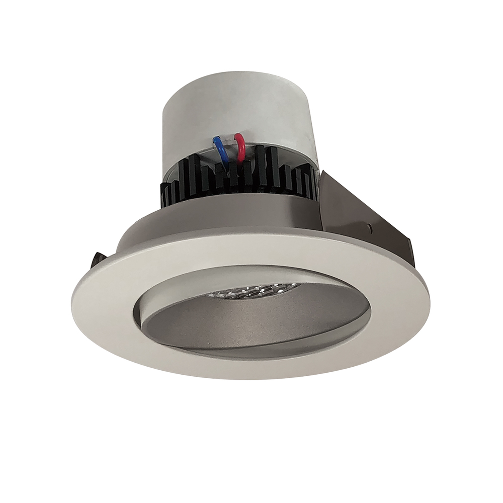 4" Pearl LED Round Adjustable Cone Retrofit, 1000lm / 12W, 3500K, Haze Reflector / White Flange