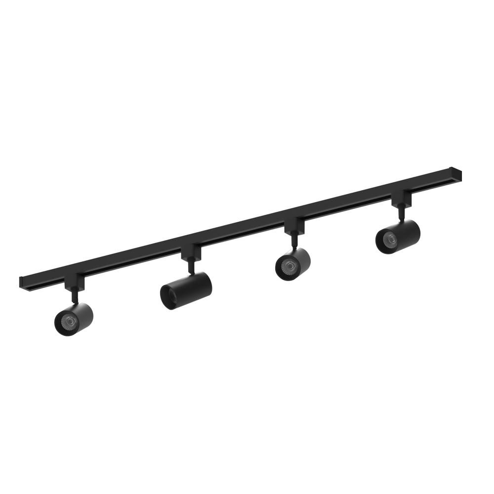 4-ft Track Pack with (4) MAX Mini 1000lm LED Track Heads, 3500K, Black Finish