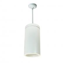 Nora NYLS3-6P1L240FC12WWW - 6" Sapphire III Pendant Mount White Cylinder, Matte Powder White Reflector/Matte Powder White