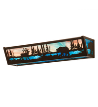 Meyda Blue 211973 - 24" Wide Elk & Black Bear Vanity Light