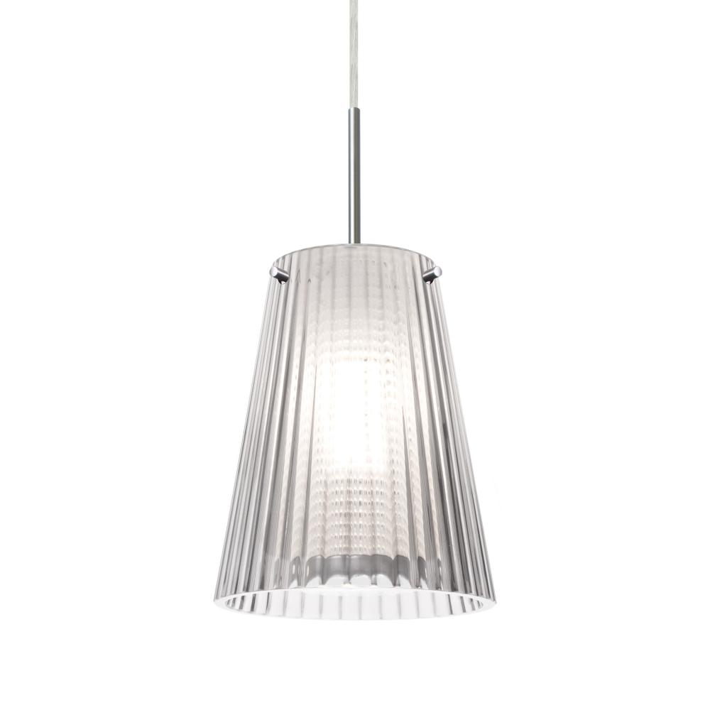 Besa Dion Pendant, Clear Shade, Black Finish, 1x60W MAX E26 Base