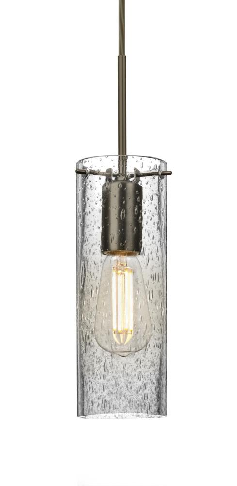 Besa, Juni 10 Cord Pendant, Clear Bubble, Bronze, 1x4W LED Filament, 15Ft. Cord