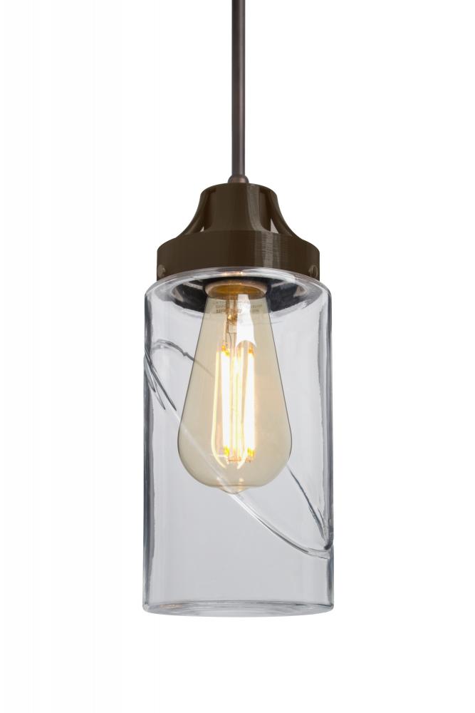Besa, Blink Cord Pendant, Clear, Bronze Finish, 1x4W LED Filament, 15Ft. Cord