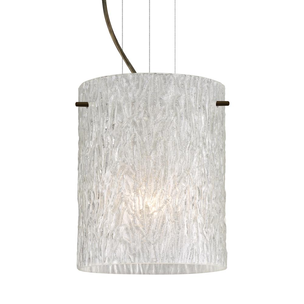 Besa Pendant Tamburo 8 Bronze Glitter Stone 1x11W LED, 15Ft. Option