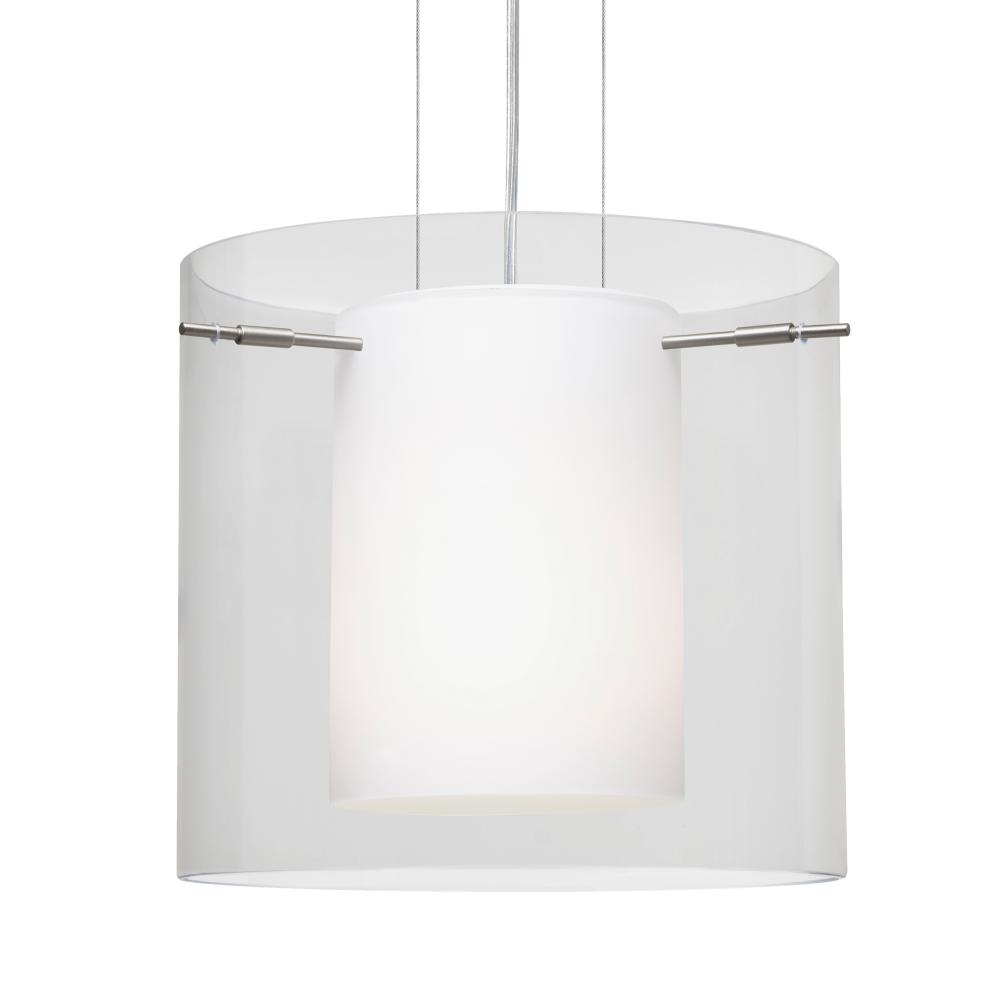 Besa Pahu 12 LED Pendant 1Kg Clear Satin Nickel 1x11W LED, 15Ft. Option