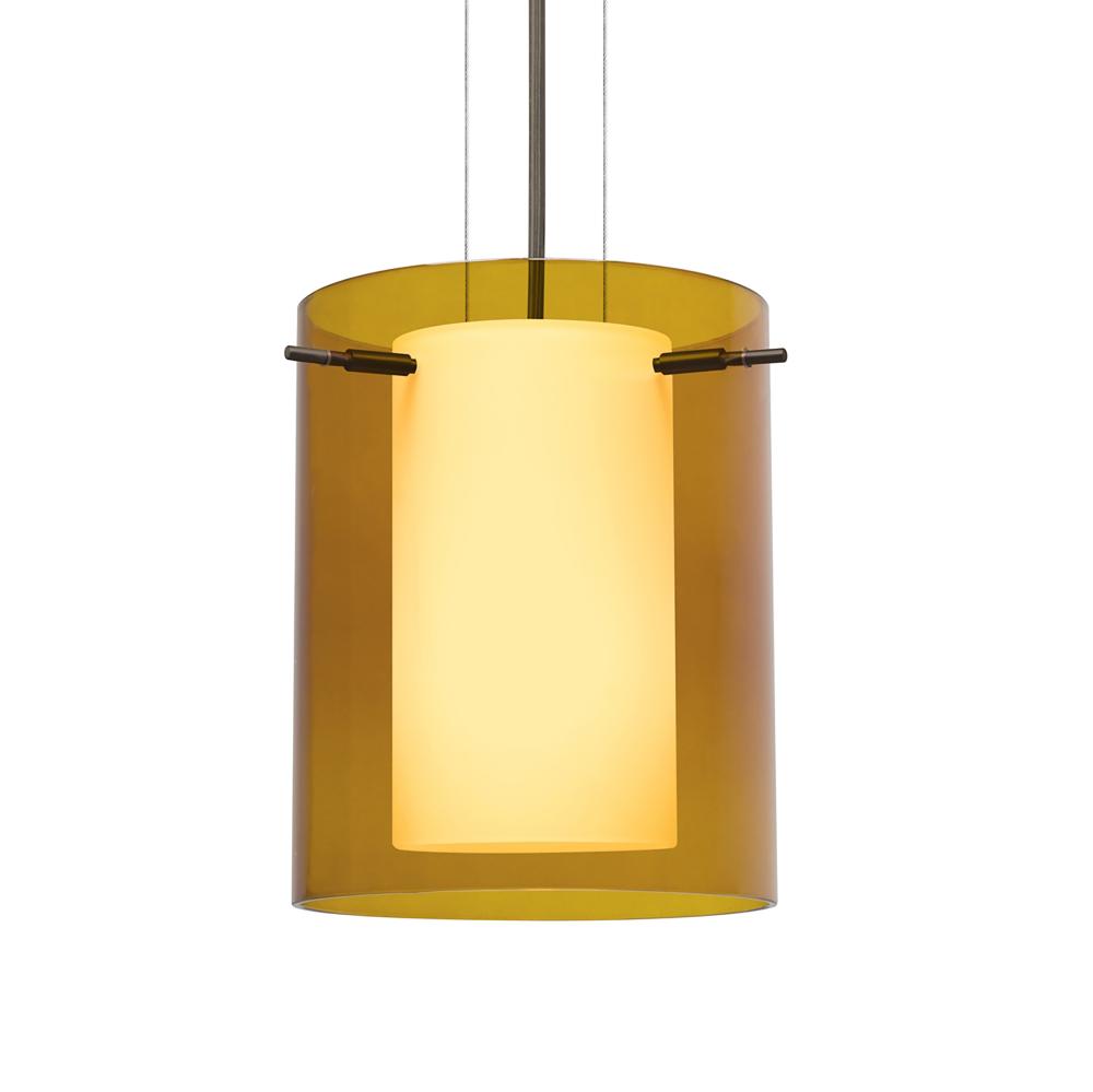 Besa Pahu 8 LED Pendant 1Kg Transparent Armagnac/Opal Bronze 1x11W LED, 15Ft. Option