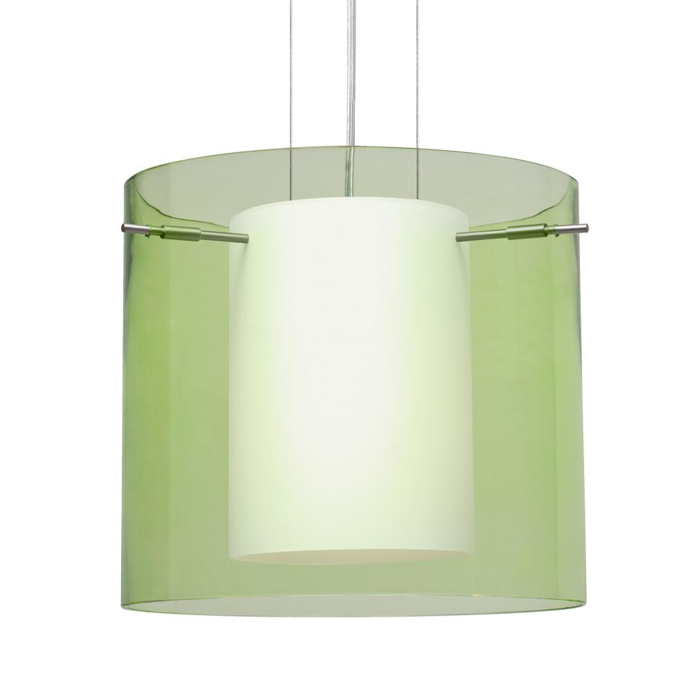 Besa Pahu 12 LED Pendant 1Kg Transparent Olive Satin Nickel 1x11W LED, 15Ft. Option
