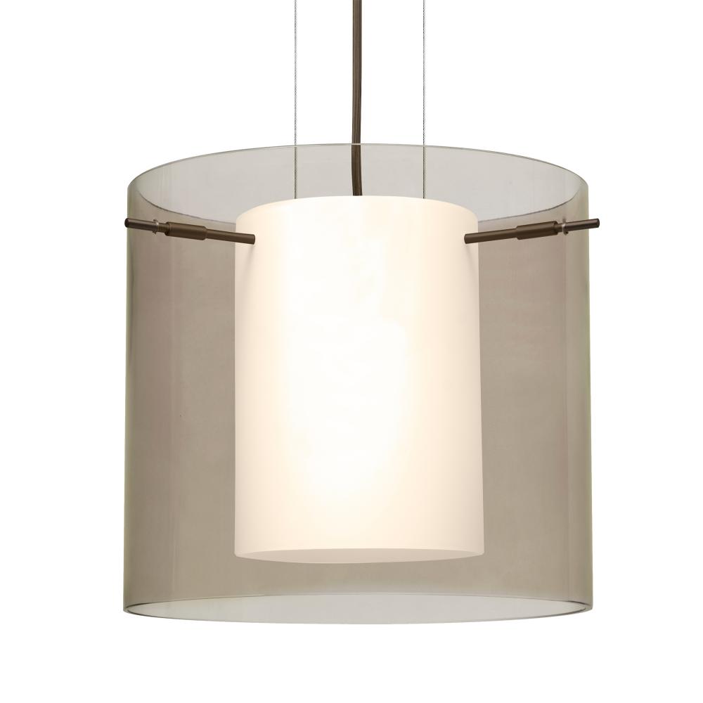 Besa Pendant Pahu 12 Bronze Transparent Smoke 1x11W LED, 15Ft. Option