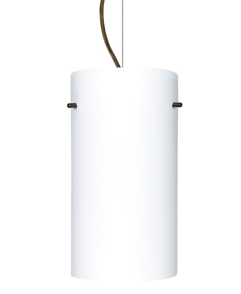 Besa Cable Pendant Stilo 12 Bronze Opal Matte 1x11W LED, 15Ft. Cord
