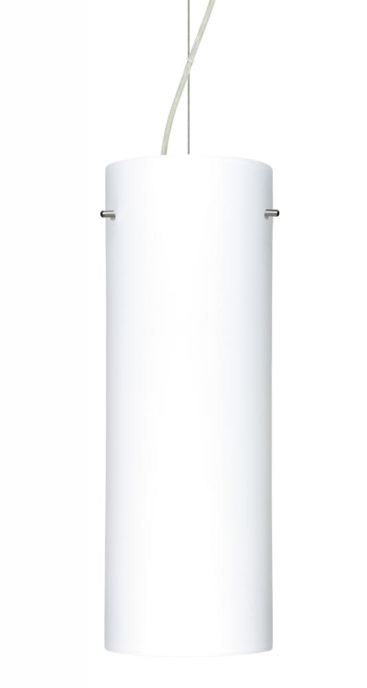 Besa Pendant Stilo 18 Satin Nickel Opal Matte 1x150W Medium Base A21, 15Ft. Cord