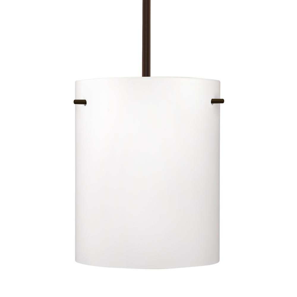 Besa Stem Pendant Tamburo 8 Bronze Opal Matte 1x100W Medium Base, 15Ft. Cord