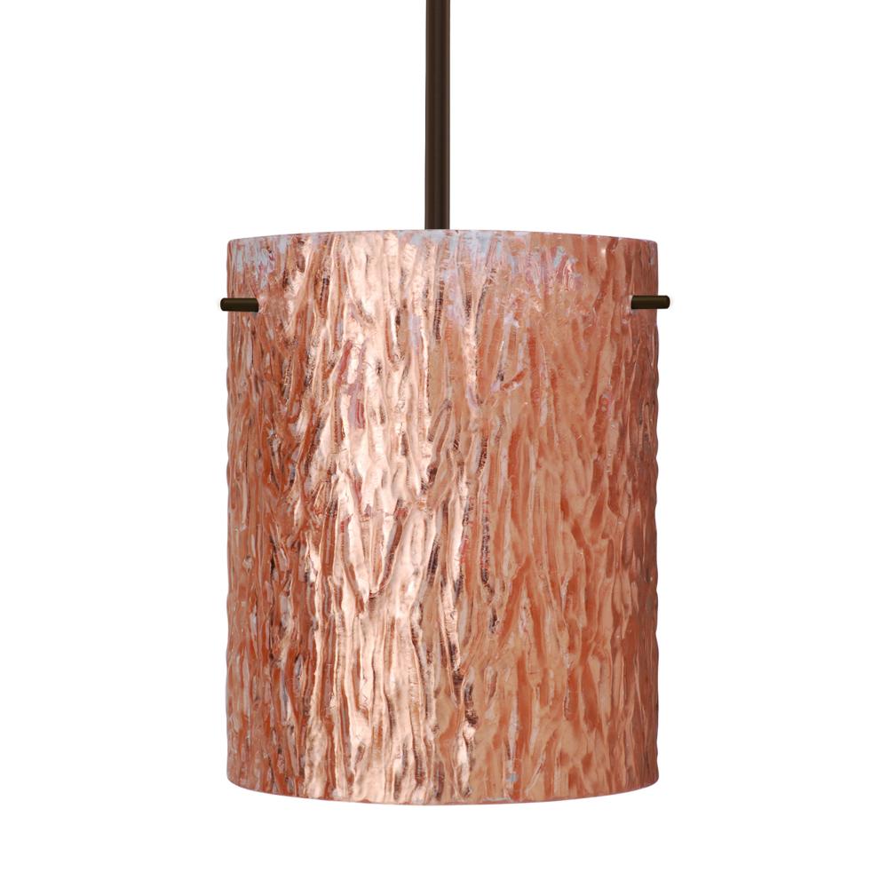 Besa Tamburo 8 Pendant Stone Copper Foil Bronze 1x11W LED, 15Ft. Cord