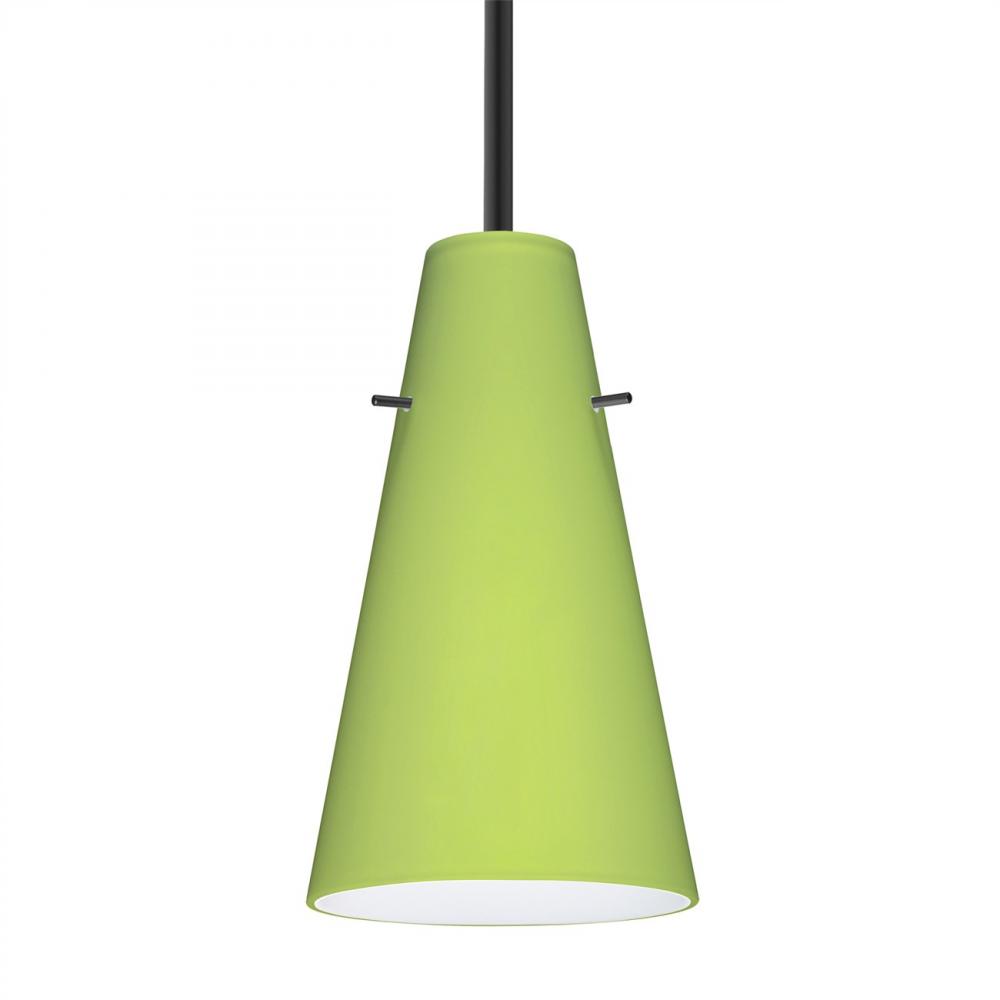 Besa Cierro Stem Pendant Black Chartreuse 1x100W MAX E26 Base