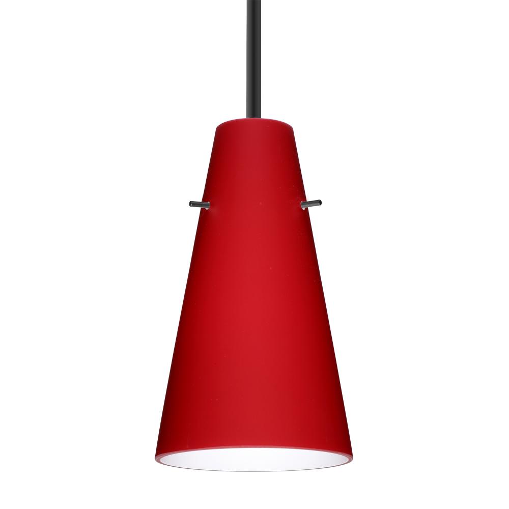 Besa Cierro Stem Pendant Black Ruby Matte 1x100W MAX E26 Base