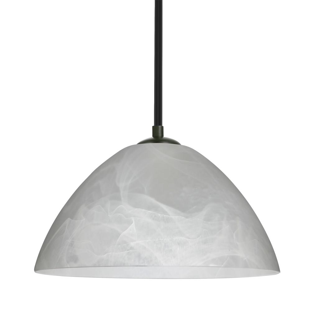Besa Tessa Stem Pendant Black Marble 1x75W MAX E26 Base