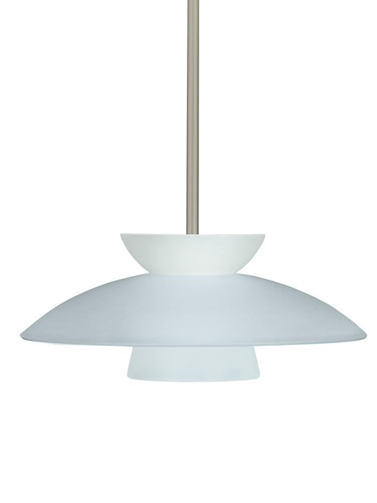 Besa Trilo 15 Pendant Frost Satin Nickel 1x9W LED, 15Ft. Cord