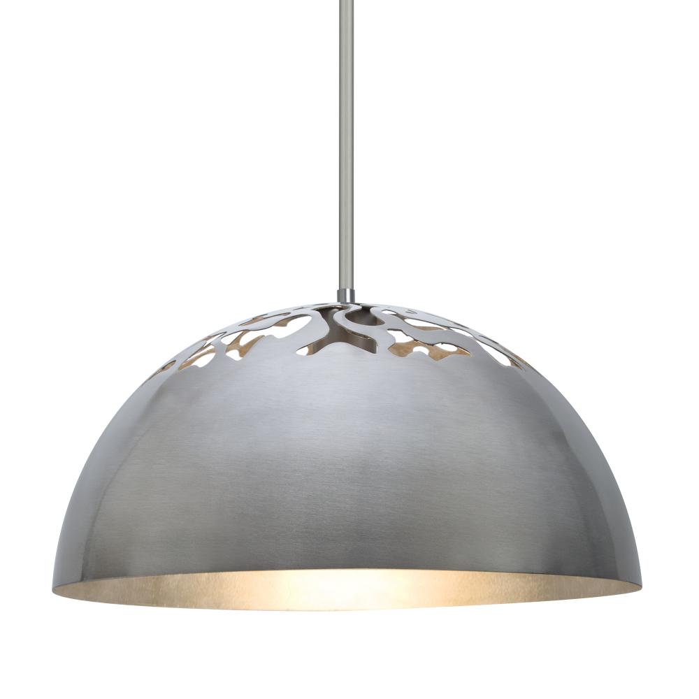 Besa Gordy Stem Pendant, Satin Nickel Finish, 1x9W LED, 15Ft. Cord