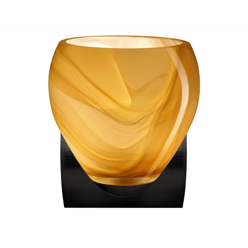 Besa, Bolla Mini Sconce, Honey, Black Finish, 1x60W E26 Base