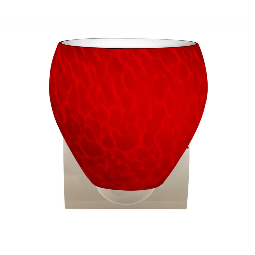 Besa, Bolla Mini Sconce, Red Cloud, Chrome Finish, 1x60W E26 Base