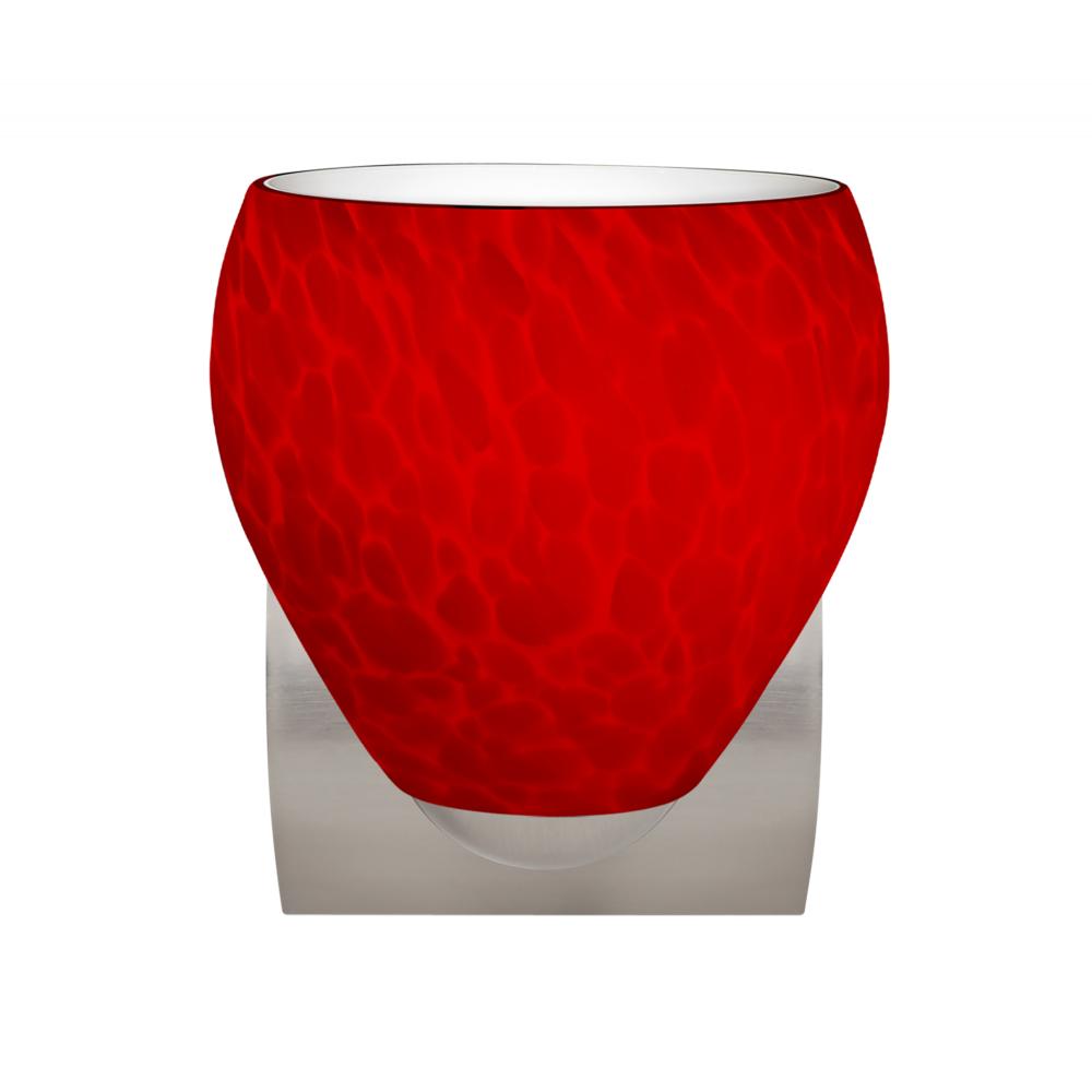 Besa, Bolla Mini Sconce, Red Cloud, Satin Nickel Finish, 1x60W E26 Base