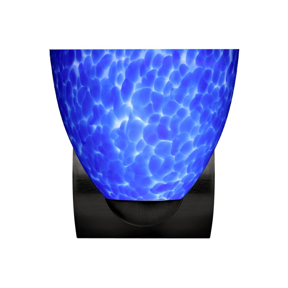 Besa, Sasha Mini Sconce, Blue Cloud, Black Finish, 1x60W E26 Base
