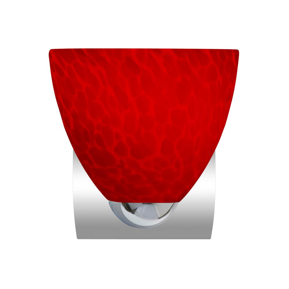 Besa, Sasha Mini Sconce, Red Cloud, Chrome Finish, 1x60W E26 Base