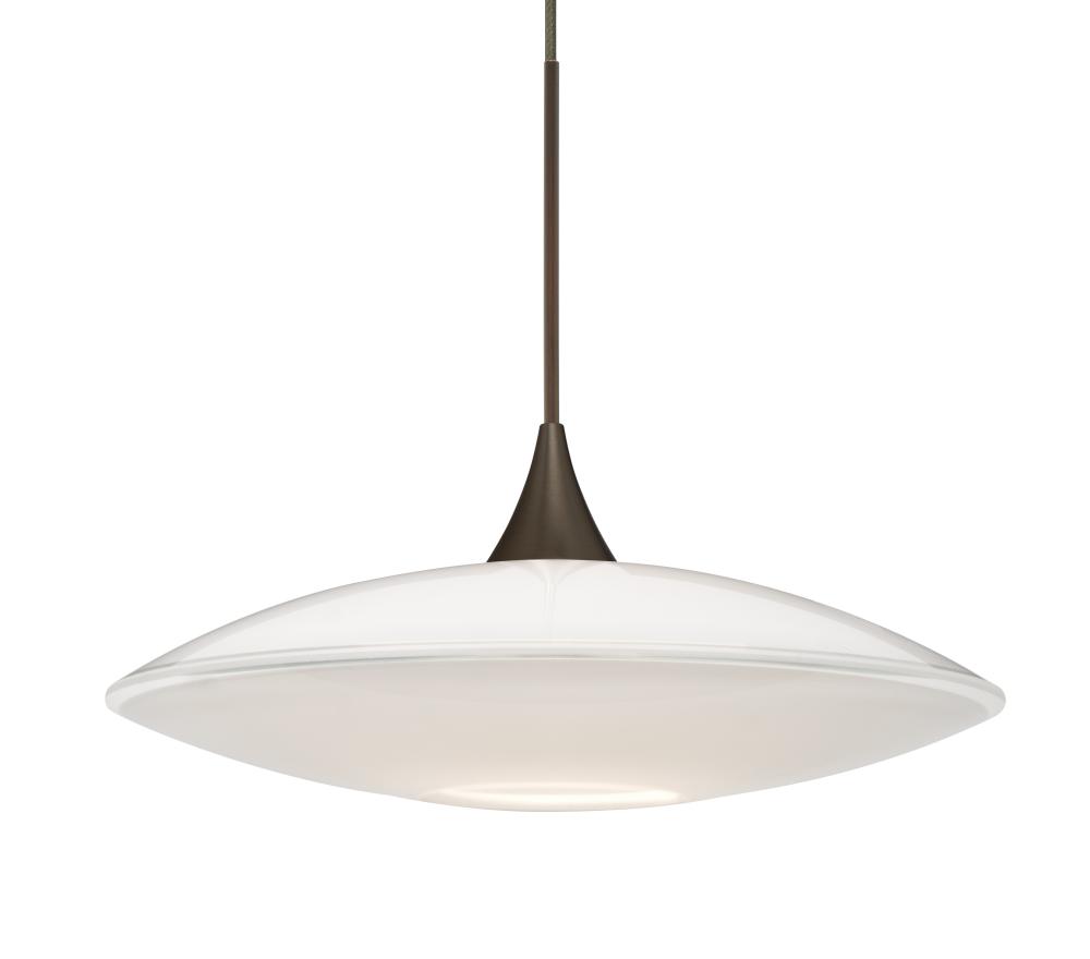 Besa Pendant Spazio Bronze Opal Glossy 1x5W LED, 15Ft. Cord