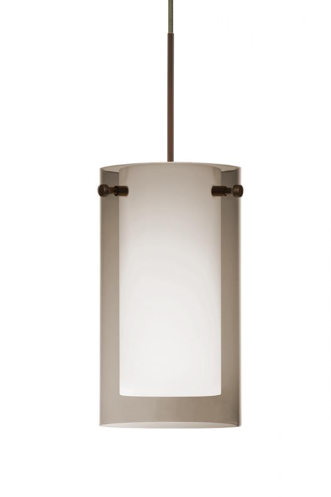Besa Pendant Pahu 4 Bronze Transparent Smoke/Opal 1x5W LED, 15Ft. Cord