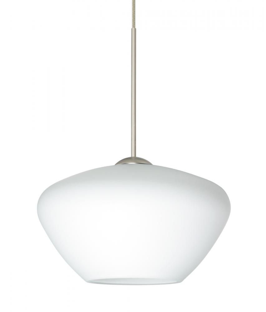 Besa Pendant Peri Satin Nickel Opal Matte 1x50W Halogen, 15Ft. Cord