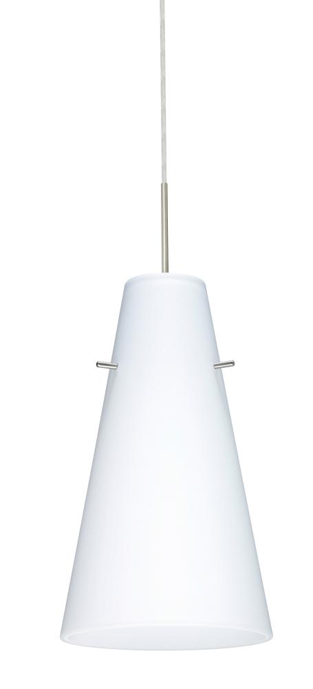 Besa Cierro LED Pendant For Multiport Canopy J Opal Matte Satin Nickel 1x9W LED, 15Ft