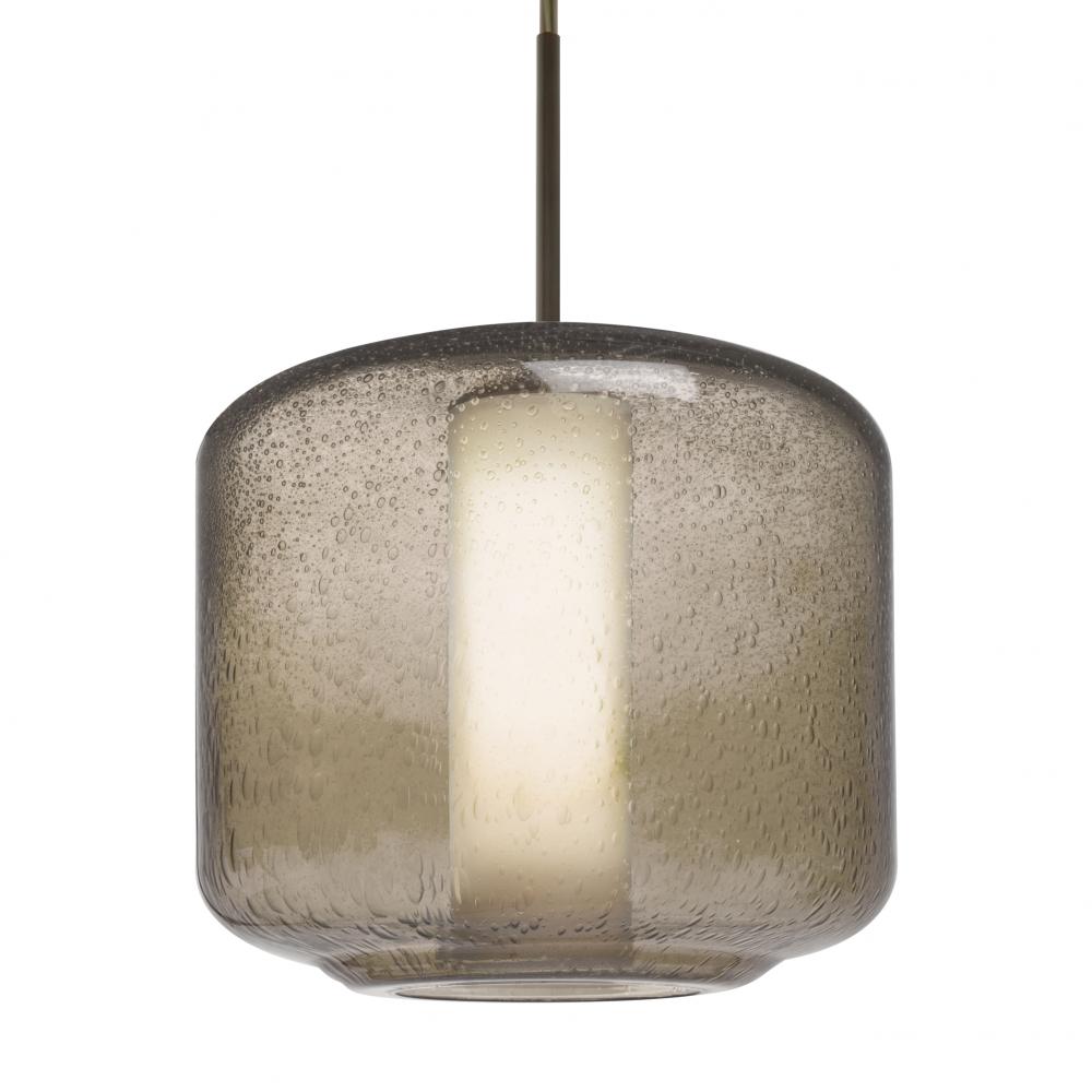 Besa Niles 10 Pendant For Multiport Canopy, Smoke Bubble/Opal, Bronze Finish, 1x5W LE