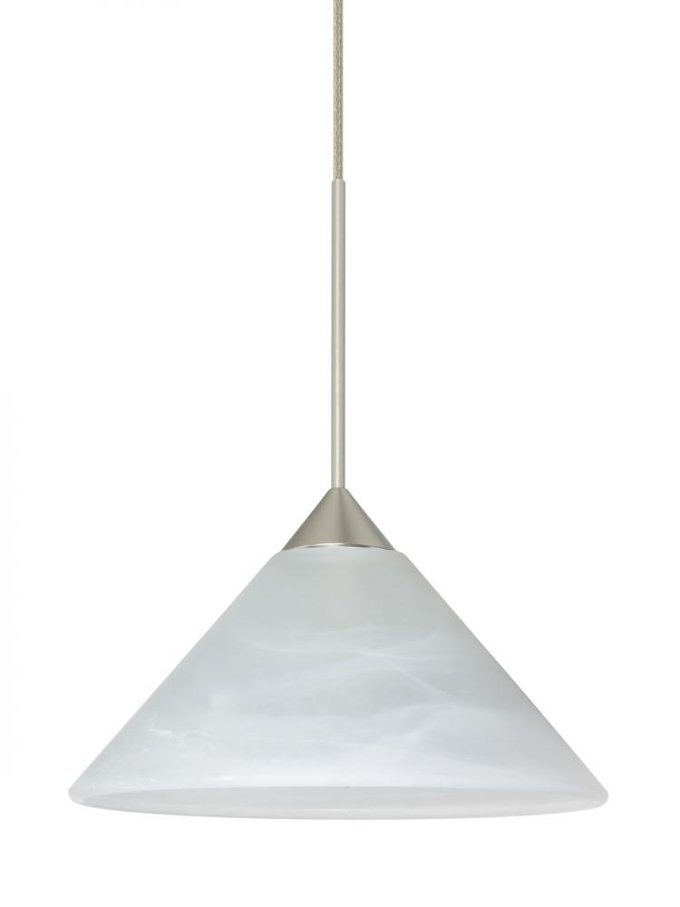 Besa Pendant For Multiport Canopy Kona Satin Nickel Marble 1x50W Halogen, 15Ft. Cord