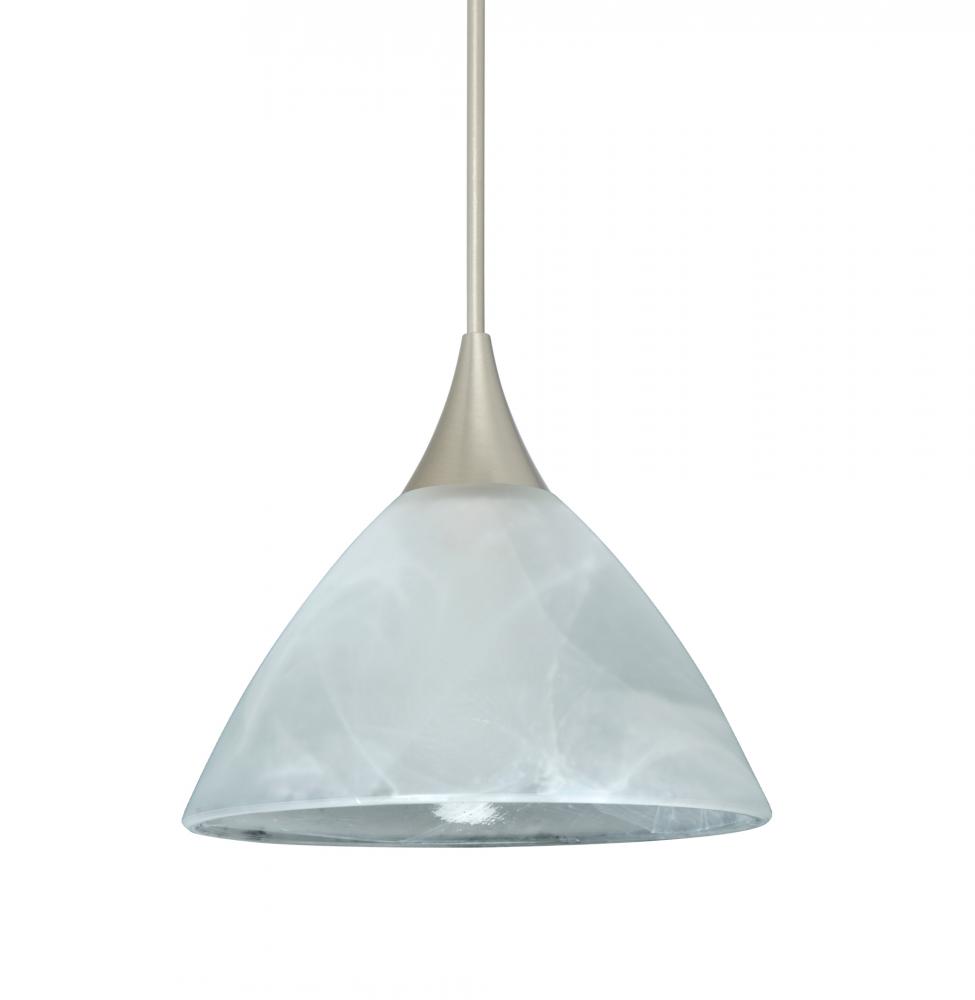 Besa Pendant For Multiport Canopy Domi Satin Nickel Marble 1x50W Halogen, 15Ft. Cord