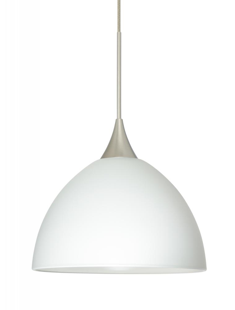 Besa Pendant For Multiport Canopy Brella Satin Nickel White 1x50W Halogen, 15Ft. Cord