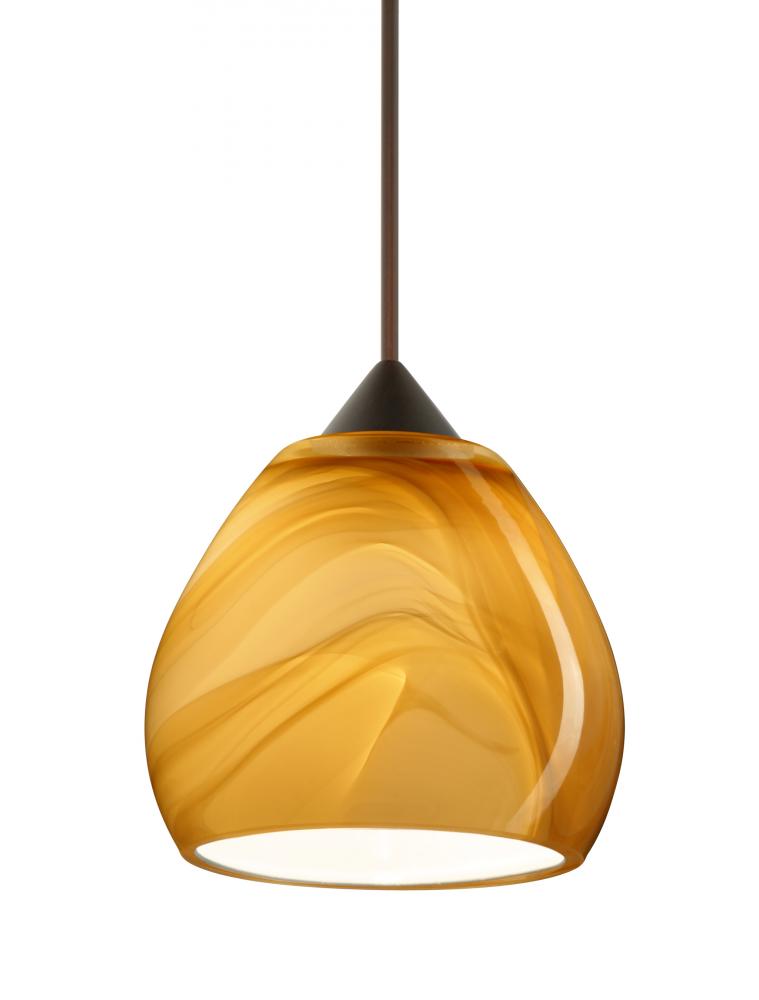 Besa Pendant For Multiport Canopy Tay Tay Bronze Honey 1x50W Halogen, 15Ft. Cord