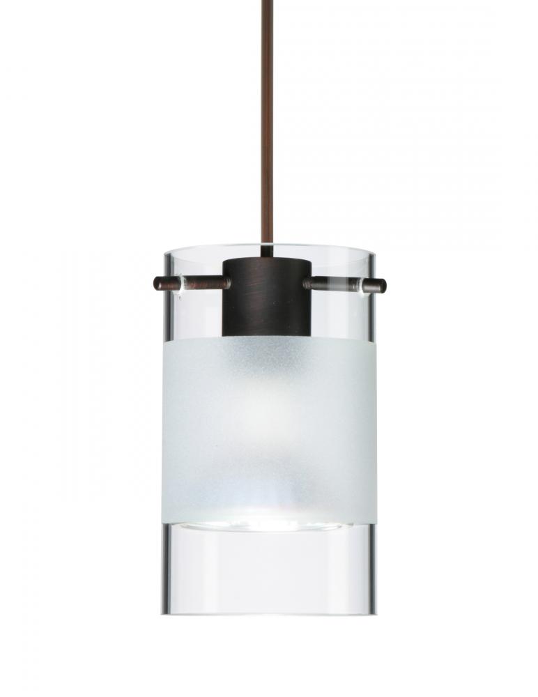 Besa Pendant For Multiport Canopy Scope Bronze Clear/Frost 1x50W Halogen Mr16, 15Ft.