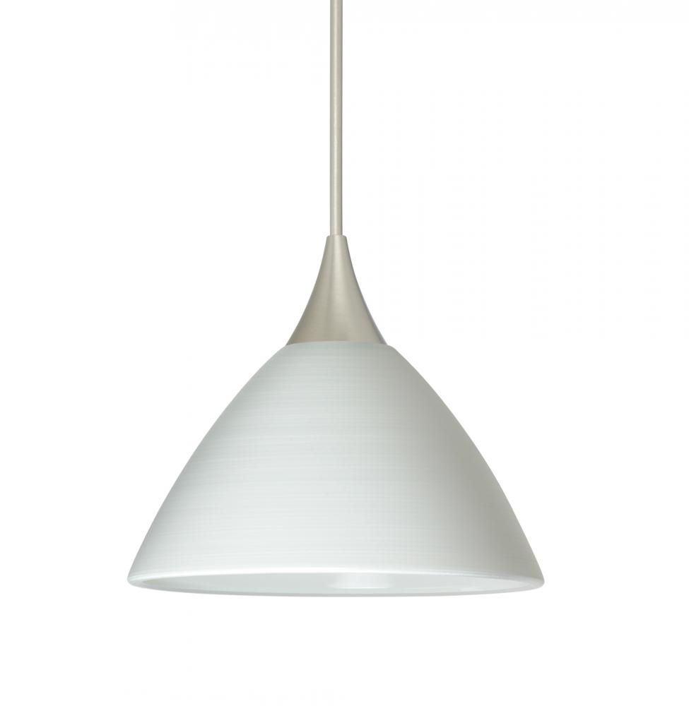 Besa Pendant Domi Satin Nickel Chalk 1x5W LED