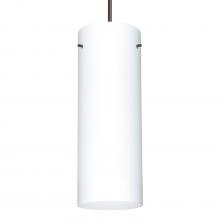 Besa Lighting 1JC-412807-LED-BR-L - Besa Stilo 18 LED Pendant Opal Matte Bronze 1x11W LED, 15Ft. Cord