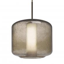 Besa Lighting 1JC-NILES10SO-LED-BR-L - Besa Niles 10 Pendant, Smoke Bubble/Opal, Bronze Finish, 1x5W LED, 15Ft. Cord