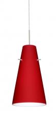 Besa Lighting 1JT-4124RM-LED-SN-L - Besa Cierro LED Pendant Ruby Matte Satin Nickel 1x9W LED, 15Ft. Cord
