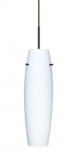 Besa Lighting 1JT-489707-LED-BR-L - Besa Suzi 14 Pendant Opal Matte Bronze 1x9W LED, 15Ft. Cord