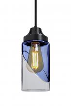 Besa Lighting 1JT-BLINKBL-EDIL-BK-L - Besa, Blink Cord Pendant, Trans. Blue/Clear, Black Finish, 1x4W LED Filament, 15Ft. C