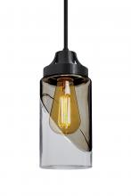 Besa Lighting 1JT-BLINKSM-EDIL-BK-L - Besa, Blink Cord Pendant, Trans. Smoke/Clear, Black Finish, 1x4W LED Filament, 15Ft.