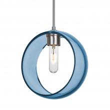 Besa Lighting 1JT-MANABL-SN-NI - Besa Mana Pendant, Blue, Satin Nickel Finish, 1x60W Medium Base