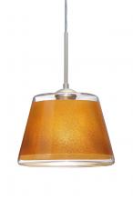 Besa Lighting 1JT-PIC9GD-SN-L - Besa Pendant Pica 9 Satin Nickel Gold Sand 1x75W Medium Base, 15Ft. Cord