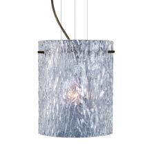 Besa Lighting 1KG-400600-LED-BR-L - Besa Tamburo 8 Pendant Clear Stone Bronze 1x11W LED, 15Ft. Option