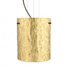 Besa Lighting 1KG-4006GS-LED-BR-L - Besa Tamburo 8 Pendant Stone Gold Foil Bronze 1x11W LED, 15Ft. Option