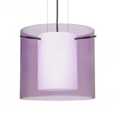 Besa Lighting 1KG-A18407-LED-BR-L - Besa Pahu 12 LED Pendant 1Kg Transparent Amethyst Bronze 1x11W LED, 15Ft. Option