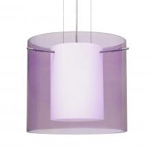 Besa Lighting 1KG-A18407-LED-SN-L - Besa Pahu 12 LED Pendant 1Kg Transparent Amethyst Satin Nickel 1x11W LED, 15Ft. Optio