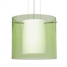 Besa Lighting 1KG-L18407-LED-SN-L - Besa Pahu 12 LED Pendant 1Kg Transparent Olive Satin Nickel 1x11W LED, 15Ft. Option